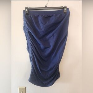 Isabel Women's Navy Blue Ruched Side Stretch Skirt Size M